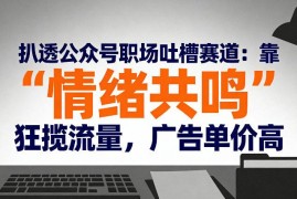 公众号职场吐槽赛道深度拆解 靠情绪共鸣获流广告单价更高