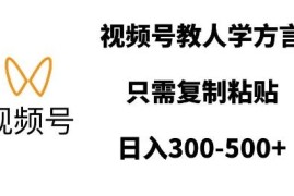 2024视频号方言教学变现玩法 低门槛操作可开通分成赚收益