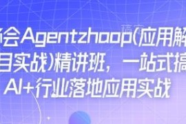 AI Agent精讲班：含应用解读与项目实战 搞定AI行业落地应用