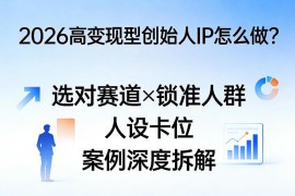 2026高变现型创始人IP打造 赛道人群人设全流程实操拆解