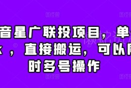2024抖音星广联投项目操作指南 单账号可获千元激励收益