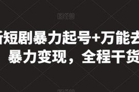 短剧暴力起号实操方法与万能去重技巧 变现干货教程分享