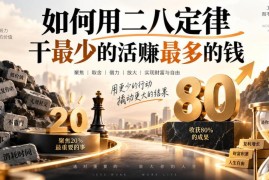 如何正确运用二八定律 实现少付出多赚钱的高效收益目标