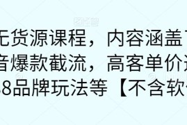 无货源电商运营课程 含抖音截流高客单选品1688品牌玩法