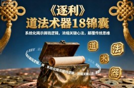 《逐利》道法术器18锦囊课程 系统化拆解搞钱逻辑与落地方法