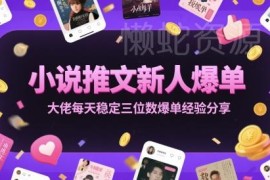 小说推文新人爆单指南 从业者稳定日入三位数实操经验分享