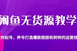 闲鱼无货源起号养号爆单教程 转转平台运营实操技巧汇总