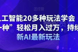 AI人工智能20余种变现玩法教程 掌握一种即可轻松月入过万