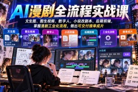 AI漫剧全流程实战课 掌握文生图数字人技能可独立交付接单成片