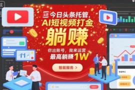 今日头条AI短视频托管打金玩法 零粉丝可参与收益规则详解