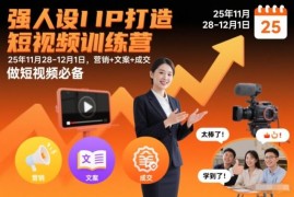 2025年强人设IP打造短视频训练营 覆盖营销文案成交全体系内容