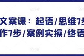 爆款文案系统学习课程 含思维搭建创作方法案例实操全流程