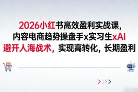 2026小红书高效盈利实战课 AI赋能实现高转化长期盈利