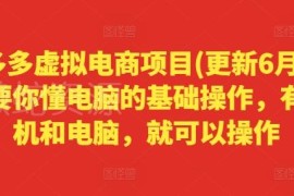 2024年6月更新拼多多虚拟电商项目 零基础新手可操作实操教程