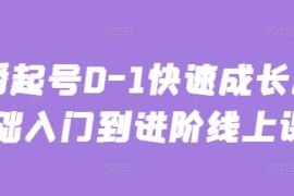 主播0-1起号快速成长教程 从基础入门到进阶线上课程