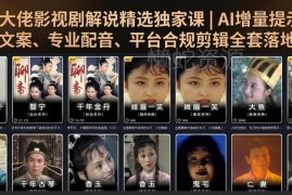 影视解说全套落地实操课 含AI提示词文案配音合规剪辑教学