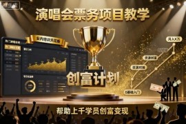 演唱会票务项目实操教学 新手入行盈利常见问题全解答