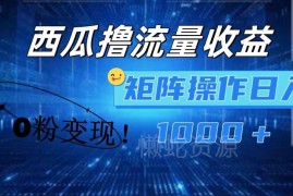 西瓜视频0粉流量变现矩阵操作 新手易上手实操玩法详解
