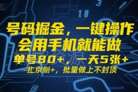 低门槛号码拉新掘金项目详解 手机即可操作收益可观