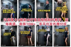 抖音AI开盲盒爆款视频制作教学 多平台撸分成蓝海项目实操教程