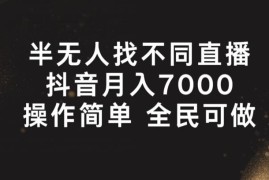 半无人抖音找不同直播项目解析 低门槛操作全民可做月入7000+