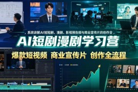 AI短剧漫剧学习营 系统讲解AI影视短视频宣传片创作全流程