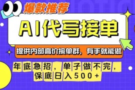 年底AI代写无门槛副业项目揭秘 操作简单保底日入500+