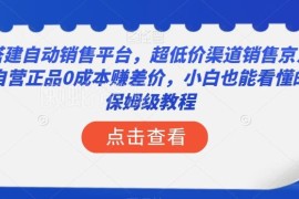 搭建自动销售平台售京东自营正品 小白零成本赚差价保姆级教程
