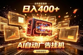 AI自动广告挂机项目详解 自研模拟算法支持全自动运行收益稳定
