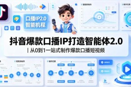 抖音爆款口播IP打造智能体2.0教程 零基础生成高流量口播短视频