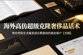 海外高仿奢侈品销售话术教程 教你将陌生流量转为长期复购客户