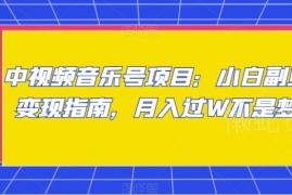 抖音中视频音乐号副业玩法 零基础小白变现实操全指南