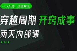 一人公司流量变现课模型拆解 富人流量小老板核心思维全解析