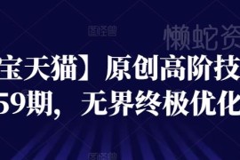 淘宝天猫原创高阶运营第59期 无界推广终极优化实操教程