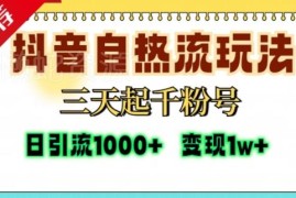2024抖音自热流引流打法 三天起千粉单视频可达十万播放