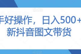 零基础可操作抖音图文带货教程 低门槛日入500玩法全拆解