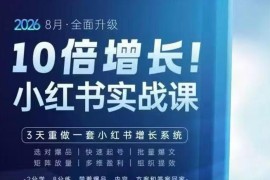 戴小胖8月小红书爆量实战课视频 6大升级搭建全链路增长体系
