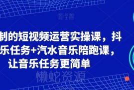 可复制短视频运营实操课 抖音汽水音乐任务陪跑入门教学