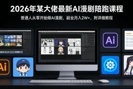 2026年AI漫剧陪跑课程 零基础到副业变现全流程实操教学