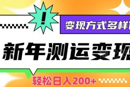 新年运势测试变现项目拆解 新手易操作几分钟出作品日入200+