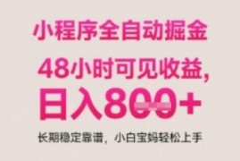 微信小程序自动打金副业教程 无门槛易上手收益长期稳定