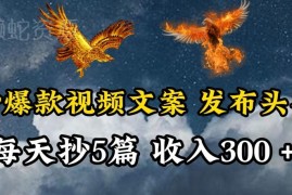 爆款视频文案改写变现项目拆解 低门槛易上手操作全指南