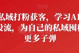 AD投流私域打粉获客实操教程 高效扩充私域客源学习资料