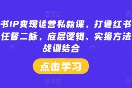 小红书IP变现运营私教课 从0到1掌握起号实操与变现全流程
