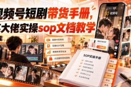 视频号短剧带货实操SOP手册 全类型主体适用运营教学指南