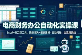 电商财务办公自动化实操课 Excel+影刀双工具全流程实战教学
