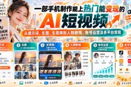 手机制作热门变现AI短视频 从创作运营到多平台变现全教程