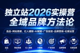 2026独立站全域品牌实操营 选品建站投放全流程运营教程