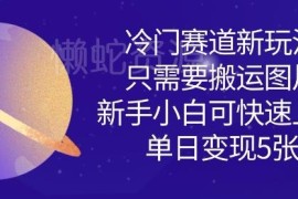 冷门搬运图片变现项目玩法 新手小白零门槛快速上手实操教程
