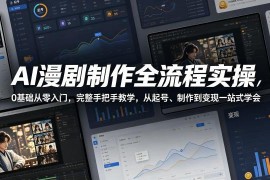 0基础AI漫剧制作全流程实操 从起号到变现一站式掌握